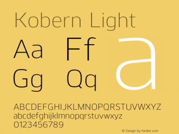 Kobern-Light Version 1.001;PS 001.001;hotconv 1.0.56;makeotf.lib2.0.21325图片样张