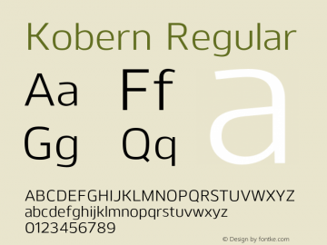 Kobern-Regular Version 1.001;PS 001.001;hotconv 1.0.56;makeotf.lib2.0.21325图片样张