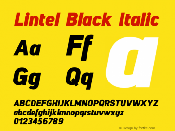 Lintel Black Italic Version 1.001;PS 001.001;hotconv 1.0.70;makeotf.lib2.5.58329图片样张