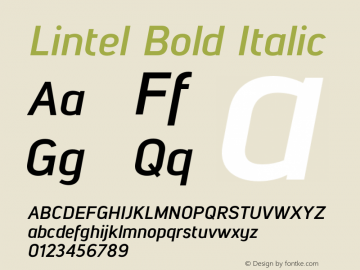 Lintel Bold Italic Version 1.001;PS 001.001;hotconv 1.0.70;makeotf.lib2.5.58329图片样张