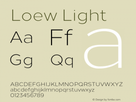 Loew Light Version 1.000;PS 001.000;hotconv 1.0.70;makeotf.lib2.5.58329图片样张