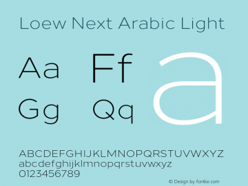 Loew Next Arabic Light Version 001.000 June 2018图片样张