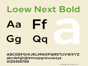 Loew Next Bold Version 001.000 June 2018图片样张