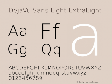 DejaVu Sans Light ExtraLight Version 2.18图片样张