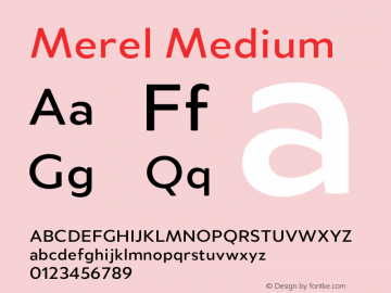 Merel Medium Version 1.000;PS 001.000;hotconv 1.0.70;makeotf.lib2.5.58329图片样张