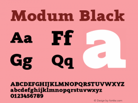 Modum Black Version 1.000;PS 001.000;hotconv 1.0.70;makeotf.lib2.5.58329图片样张