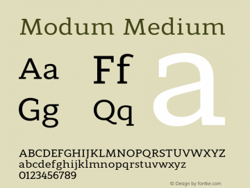 Modum Medium Version 1.000;PS 001.000;hotconv 1.0.70;makeotf.lib2.5.58329图片样张