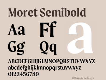 Moret Semibold Version 001.000 January 2019图片样张