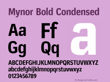Mynor Bold Condensed Version 001.000 January 2019图片样张