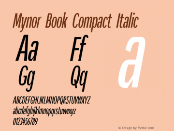 Mynor Book Compact Italic Version 001.000 January 2019图片样张