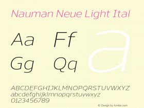 Nauman Neue Light Ital Version 001.001 January 20201图片样张