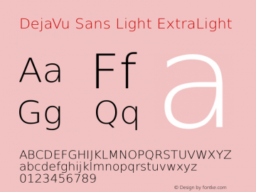 DejaVu Sans Light ExtraLight Version 2.35 Font Sample