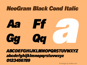 NeoGram Black Cond Italic Version 2.000 July 2021图片样张