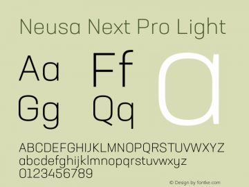 Neusa Next Pro Light Version 1.002;PS 001.002;hotconv 1.0.88;makeotf.lib2.5.64775图片样张