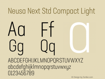 Neusa Next Std Compact Light Version 1.002;PS 001.002;hotconv 1.0.88;makeotf.lib2.5.64775图片样张