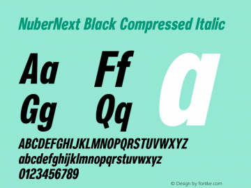 NuberNext Black Compressed Italic Version 001.002 February 2020图片样张