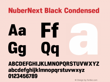 NuberNext Black Condensed Version 001.002 February 2020图片样张