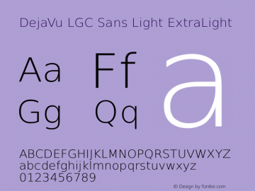 DejaVu LGC Sans Light ExtraLight Version 2.29 Font Sample