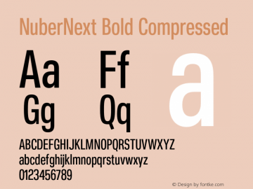 NuberNext Bold Compressed Version 001.002 February 2020图片样张