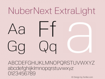 NuberNext ExtraLight Version 001.002 February 2020图片样张