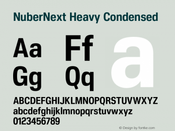 NuberNext Heavy Condensed Version 001.002 February 2020图片样张