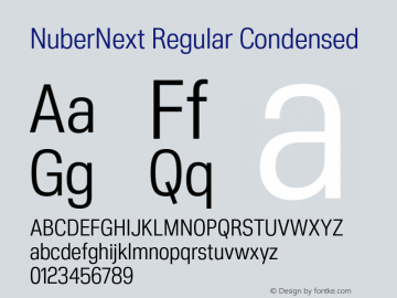 NuberNext Regular Condensed Version 001.002 February 2020图片样张