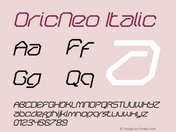 OricNeo-Italic 001.000图片样张