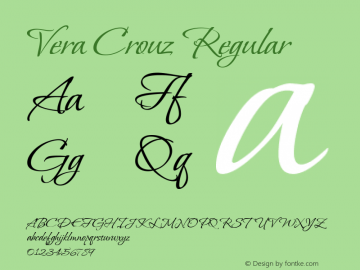 Vera Crouz Regular Version 1.000 2006 initial release Font Sample