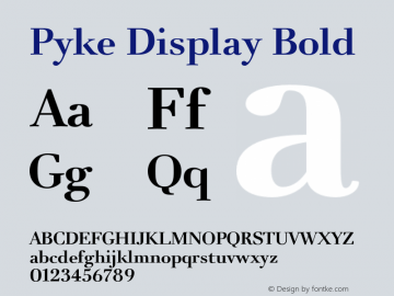 Pyke Display Bold Version 001.001 February 2021图片样张