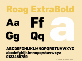 Roag ExtraBold Version 001.000 October 2019图片样张