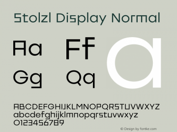 Stolzl Display Normal Version 1.000;PS 001.000;hotconv 1.0.70;makeotf.lib2.5.58329图片样张