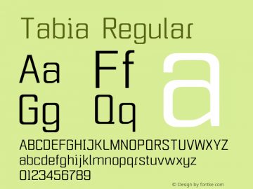 Tabia Version 1.000;PS 001.000;hotconv 1.0.70;makeotf.lib2.5.58329图片样张