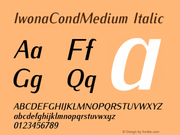 IwonaCondMedium Italic Version 1.011;PS 0.98;Core 1.0.38;makeotf.lib1.6.5960图片样张