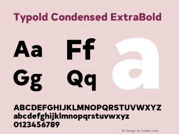 Typold Condensed ExtraBold Version 1.001; ttfautohint (v1.5)图片样张