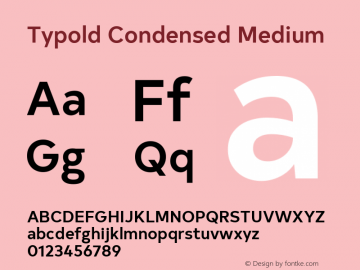 Typold Condensed Medium Version 1.001; ttfautohint (v1.5)图片样张