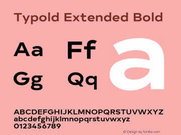 Typold Extended Bold Version 1.001; ttfautohint (v1.5)图片样张