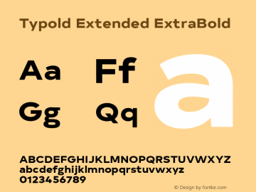 Typold Extended ExtraBold Version 1.001; ttfautohint (v1.5)图片样张