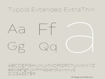 Typold Extended ExtraThin Version 1.001; ttfautohint (v1.5)图片样张
