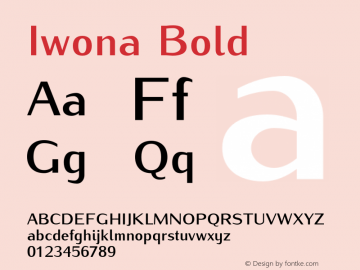 Iwona Bold Version 1.011;PS 0.98;Core 1.0.38;makeotf.lib1.6.5960 Font Sample