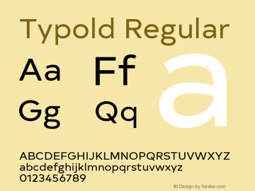 Typold Regular Version 1.001; ttfautohint (v1.5)图片样张