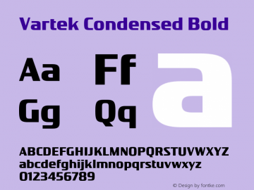 Vartek Condensed Bold Version 001.000 November 2020图片样张