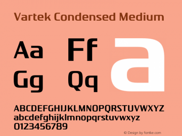 Vartek Condensed Medium Version 001.000 November 2020图片样张