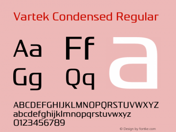 Vartek Condensed Regular Version 001.000 November 2020图片样张