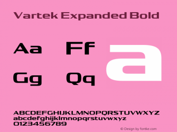 Vartek Expanded Bold Version 001.000 November 2020图片样张