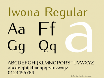 Iwona Regular Version 1.000;PS 0.995;hotconv 1.0.49;makeotf.lib2.0.14853 Font Sample