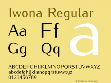 Iwona Regular Version 1.000;PS 0.995;hotconv 1.0.49;makeotf.lib2.0.14853 Font Sample