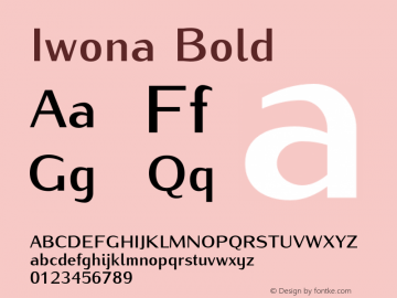 Iwona Bold Version 1.000;PS 0.995;hotconv 1.0.49;makeotf.lib2.0.14853 Font Sample