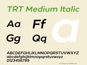 TRT-MediumItalic Version 1.000图片样张