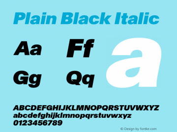 Plain Black Italic Version 2.002图片样张