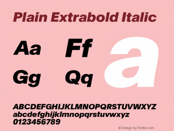 Plain Extrabold Italic Version 2.002图片样张